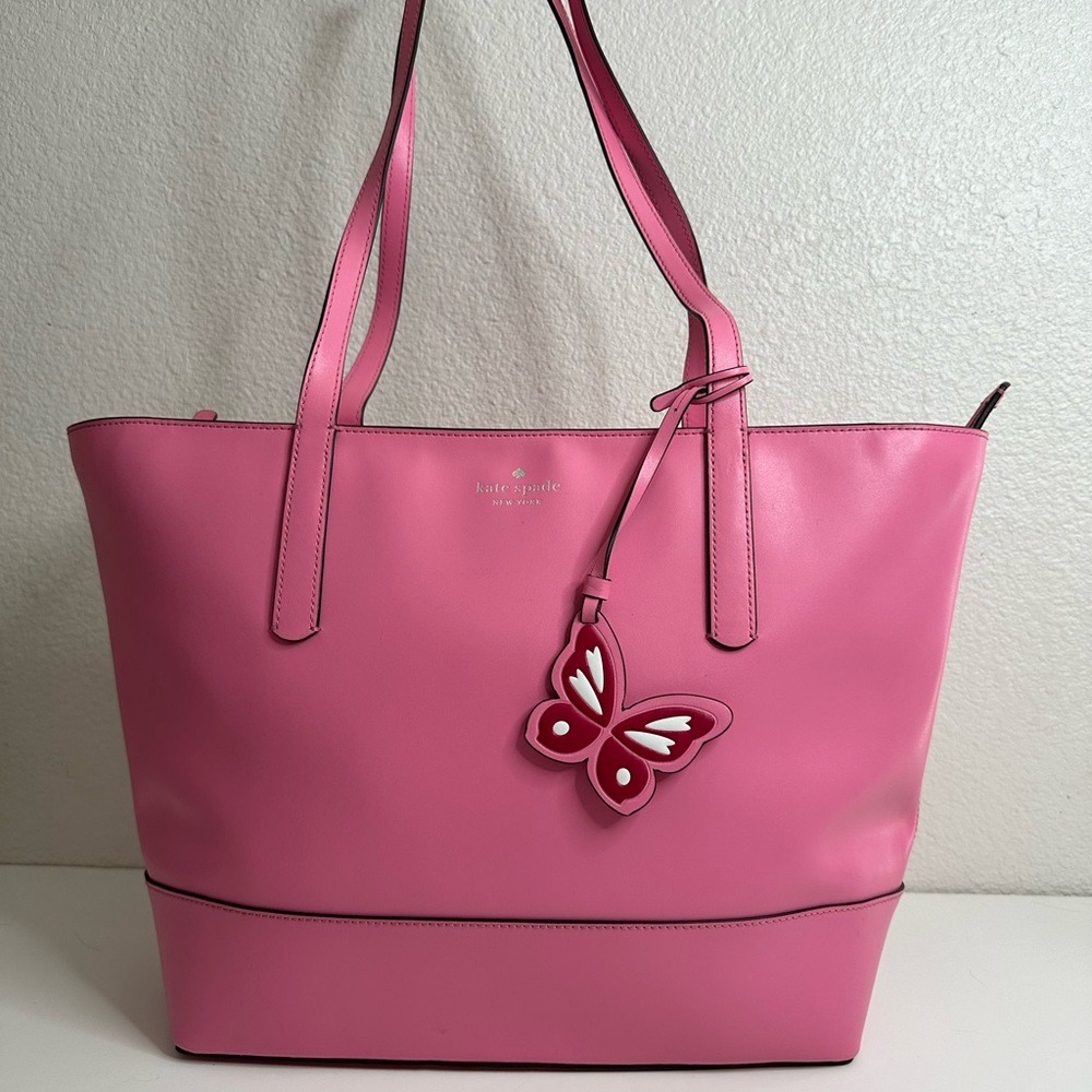 Kate Spade Pink Butterfly Charm Tote